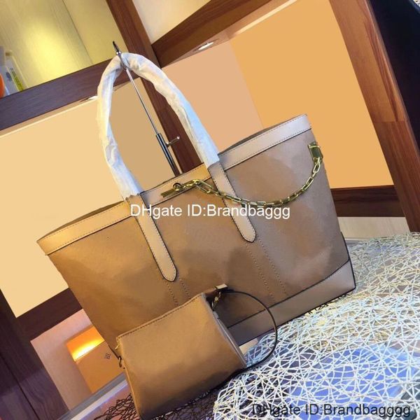 

2020 2pcs/set high qulity classic luxury womens handbags ladies composite tote genuine leather clutch shoulder bags female purse with wallet