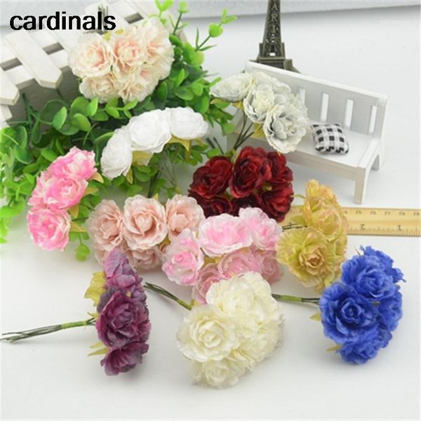 

decorative flowers & wreaths 300pcs mini retro silk rose artificial flower bouquet for wedding home decoration handwork diy gift box craft f