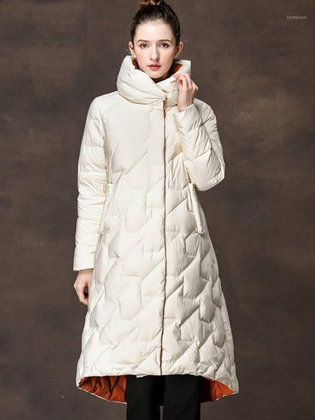 

coat women's 20% long autumn winter white duck down jacket women 2020 chamarras de mujer ymy10047 kj22421, Black