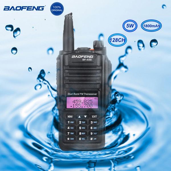 

walkie talkie portable mobile bf-a58 ip67 waterproof dual band radio baofeng a58 two way