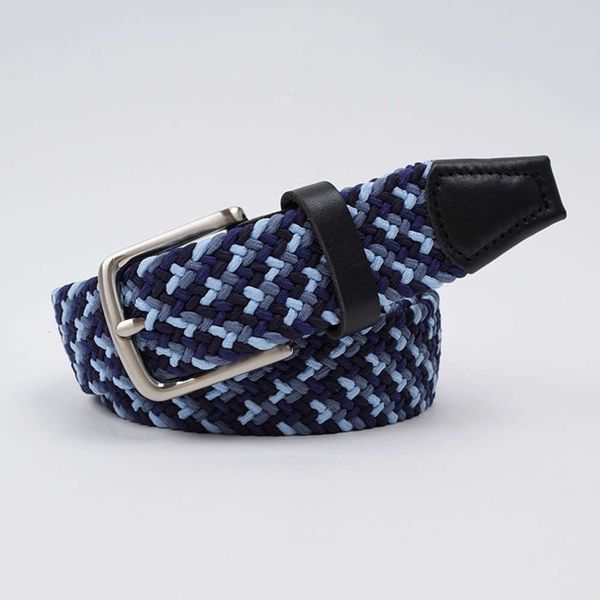 

chao brand men's leather mixed knitting belt, summer versatile, no hole design, elastic youth belt, Black;brown