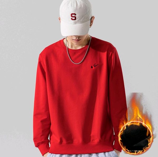 

2020 new desig t shirts mens long-sleeved hatless for men's thickened pure cotton fabric pure color for winter style with high quality, White;black