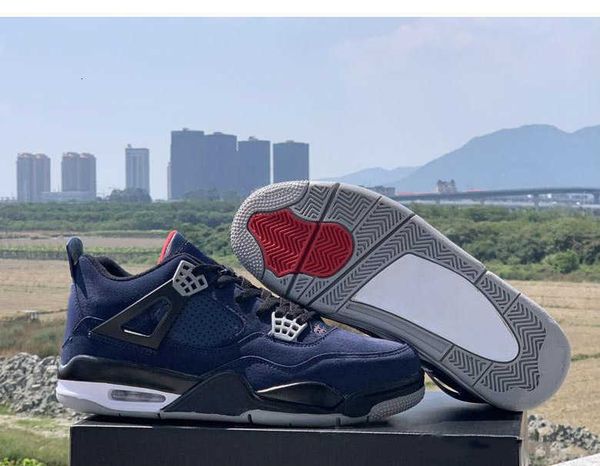 

latest j4 wntr loyal blue habanero red-black men basketball shoes 4s sports sneakers mens winter warm trainer