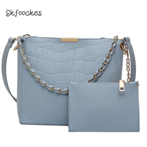 

skfoockes women bag 2020 new simple stone pattern square bag new fashion chain women handbag casual shoulder messenger