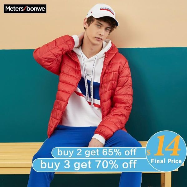 

metersbonwe padded coat men winter new student hooded light cotton clothes youth jacket men 201026, Black;brown