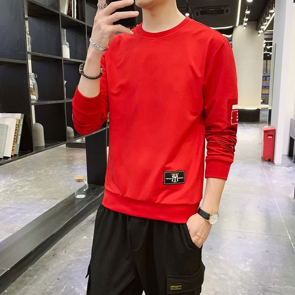 

long sleeve sweater 2020 autumn new korean casual sweatert-shirt sweatermen's dressing trend long sleeve sweater 2020 autumn new korean, Black