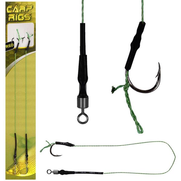 

2 x carp fishing ready made hooklink tied rigs terminal tackle carp fishing rigs carp rig curve shank fishing hooks size 7# wmtrji