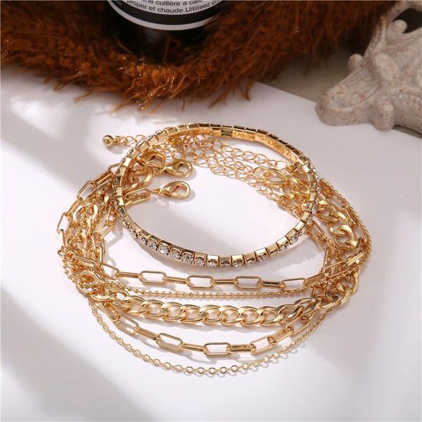 

punk multi многослойная цепная звена anklet для женщин богемский золотой цвет crystal leg ногой лодыжки браслет океан пляж ювелирные изделия, Red;blue