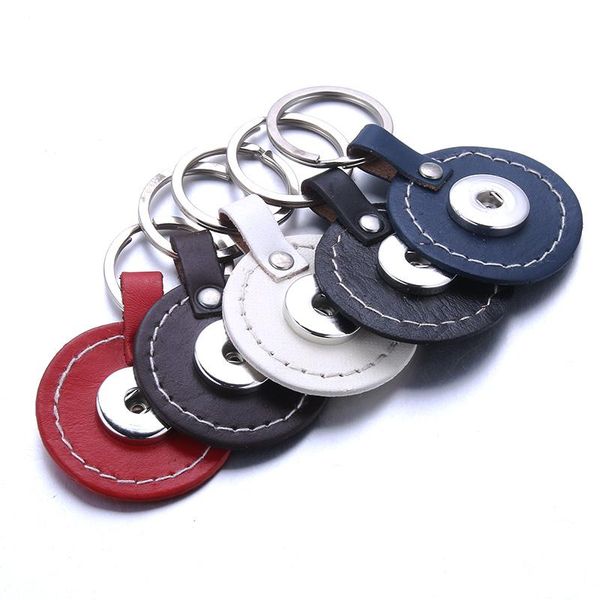 

new leather snap button keychains diy 18mm snap keyring lanyard holder keychain fit 18mm 20mm snap buttons jewelry q sqcbxj, Silver