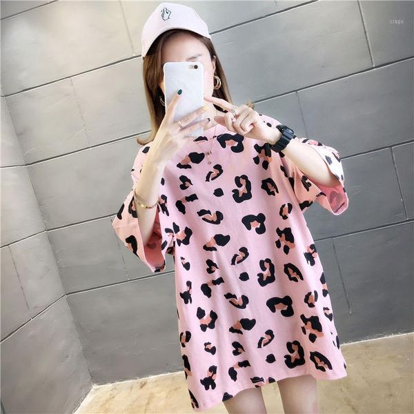 

leopard woman tshirt mini dress women summer short sleeve female party casual a-line dress 2020 new fashion dresses women1, White
