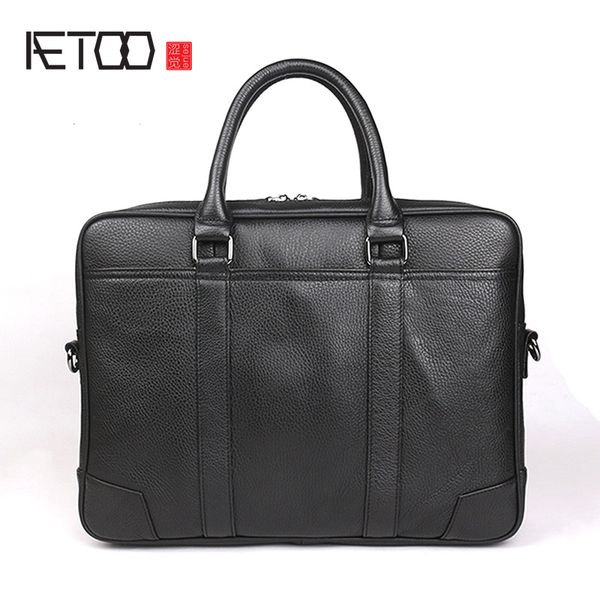 

hbp aetoo cross-sectional men's briefcase, head leather shoulder bag, casual business handbag