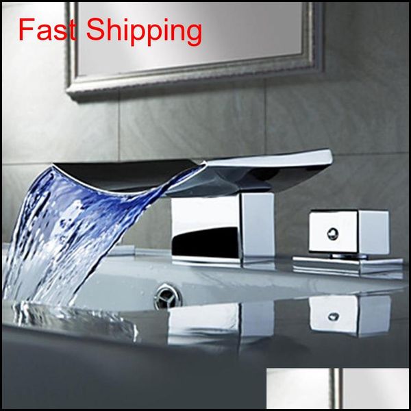 

wholesale- superfaucet bathroom faucet waterfall,led waterfall faucet,sink faucet waterfall,water tap led temp qylpfe homes2011