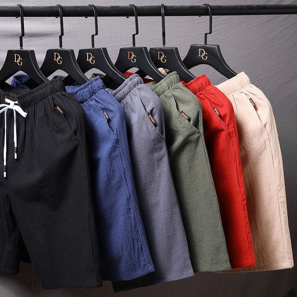 

shorts men's 2020 summer new fashion brand casual versatile beach pure cotton five point loose sports pants, White;black