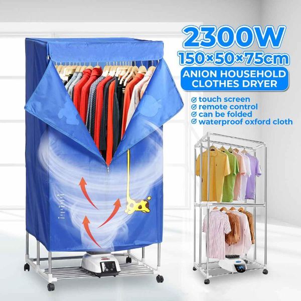 

new 2300w electric cloth dryer with wheel remote household portable baby cloth shoes boots dryer power motor drying warm laundry