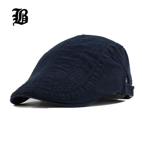 

flb] new summer fitted cotton berets caps for men casual peaked caps letter embroidery berets hats casquette cap, Blue;gray