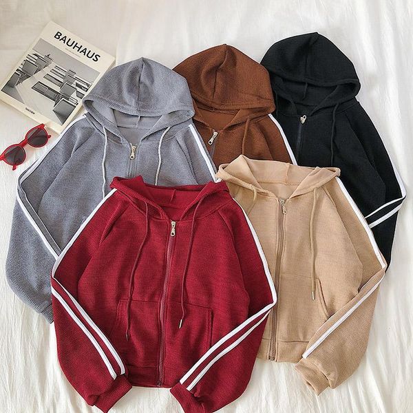 

heliar 2020 autumn women zipper hoody jacket female cardigans fashion long sleeve casual female pullovers for women1, Black;brown