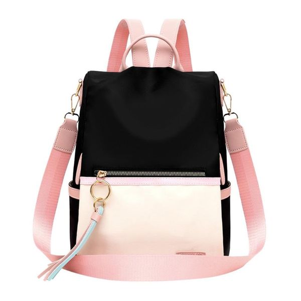 

oxford cloth women 2020 new backpacks waterproof school travel bags for teenagers girls patchwork tassel patchwork backpack#lr2