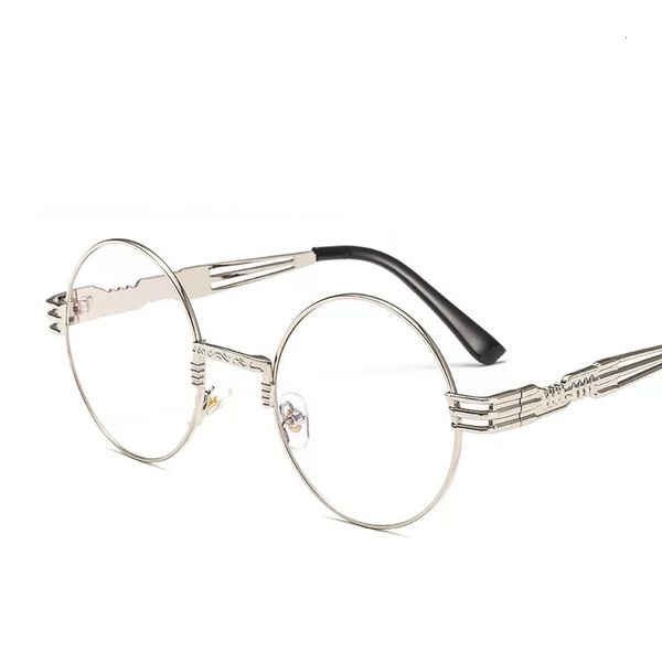 

2021 new round metal sunglasses men steampunk luxury women shades retro fashion sun glasses fill prescription eyewear 2519ot ltwm, White;black