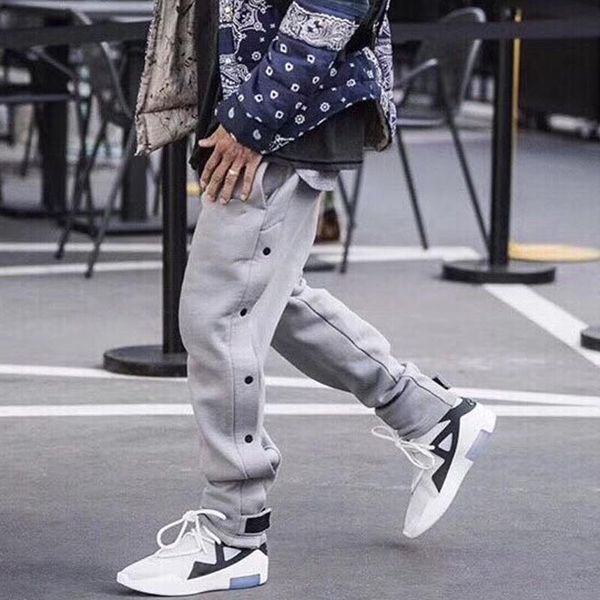 

autumn usa dark buckle sweatpants gray track pants vintage street casual trousers sport pants hfymkz174, Black