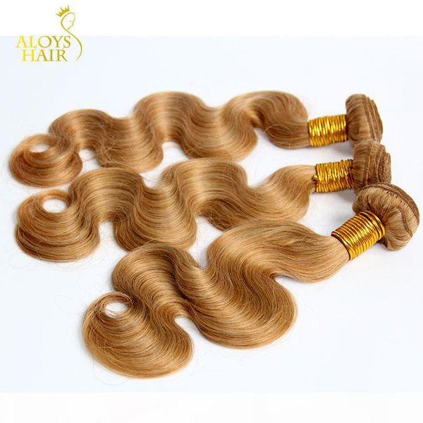 

honey blonde brazilian hair body wave 100% human hair weave wavy bundles color 27# grade 8a brazilian virgin remy hair extension tangle free, Black