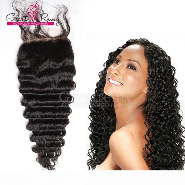 

indian deep wave frontal closure part 4*4 hairpieces virgin human hair greatremy drop shipping also wholesale, Black