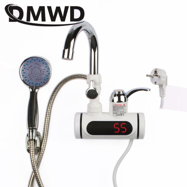 

dmwd 3000w дисплей температуры instant hot водонагреватель кран кухни проточный электрический холодная отопление tap душ бесплатная