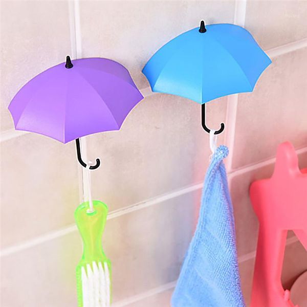

colorful 3 pcs/ set umbrella-shaped wall hooks sundries hanger home decoration1