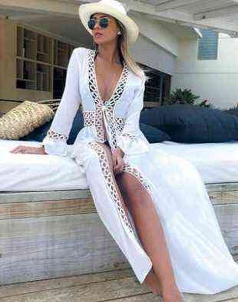 

bathing blousewomen's long skirt white hollow out cotton padded lace beach suit swimsuit, White;black