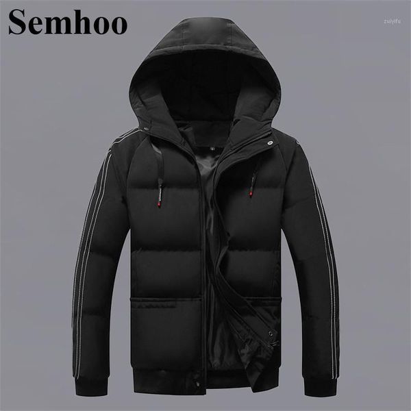 

new arrival men's winter coats 2019 casual hooded thickening warm cotton coat simple fashion wild working coat mens plus size1, Black