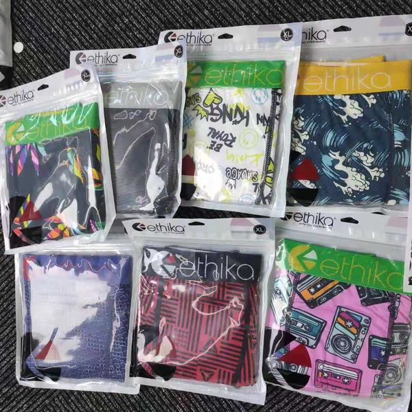 

2020 mens ethika boxer briefs briefs animal print fashion designers men's boxer underwears brand underpants for men underwear 003, Black;white