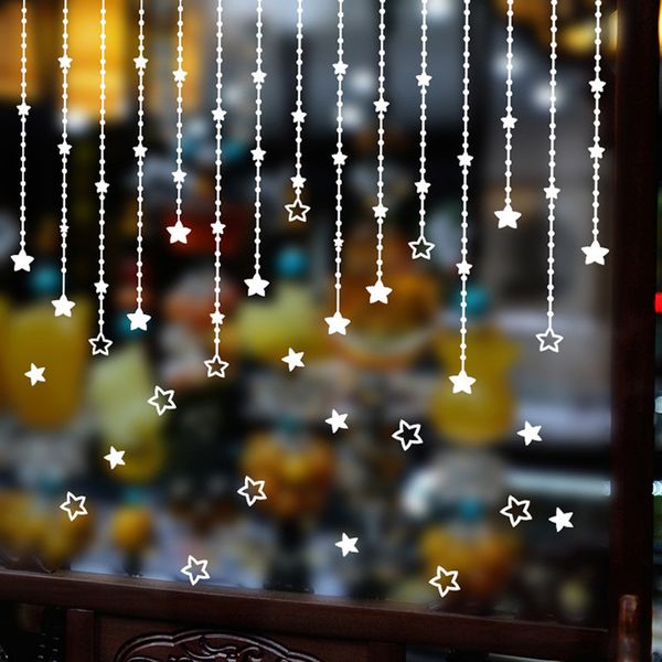 

comfortable merry christmas star white removable wall sticker decal mural home window xmas decor 1pc 36*50cm dropshipping 2019