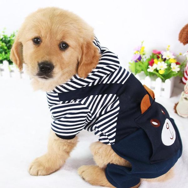 

fashion striped cute puppy pet dog clothes for dogs coat hoodie sweatshirt winter ropa perro dog clothing cartoon pets clothing