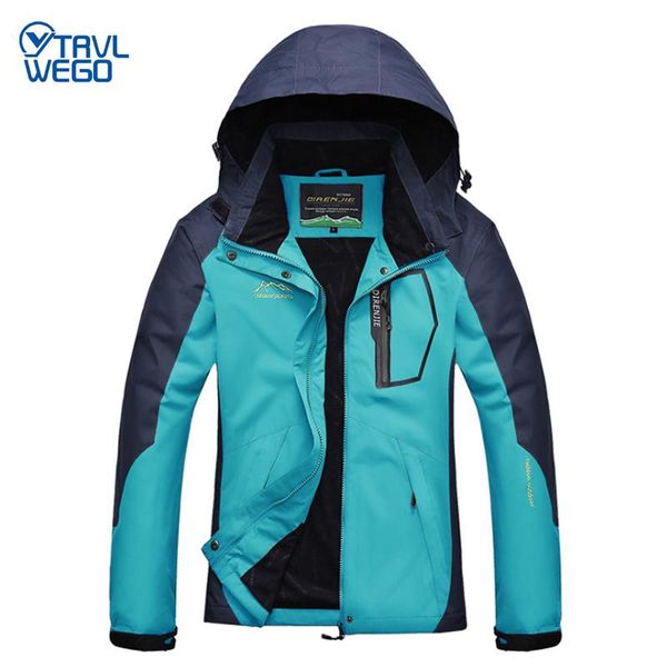 

trvlwego camping hiking jacket women autumn outdoor sports coats climbing windbreaker travel waterproof jackets green, Blue;black