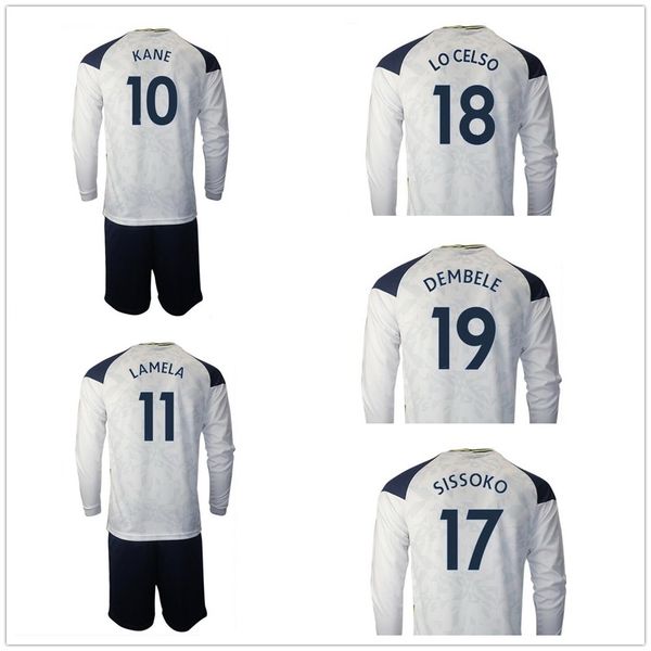 

long sleeve 20-21 customized kane 10 thai quality soccer jerseys sets son 7 lamela 11 dier 15 dele 20 custom jersey sport football wear 2020, Black