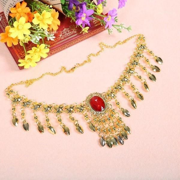 

belly dance necklace accessories for women belly dancing headdress1, Black;red