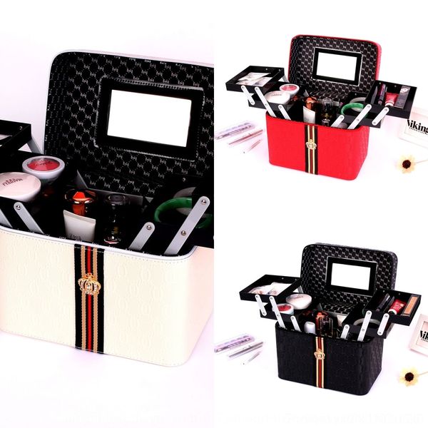 

zefve korean-style portable storage bag cosmetic case makeup deskstorage double-layer 0yhi bag four-open large capacity cosmetic case por