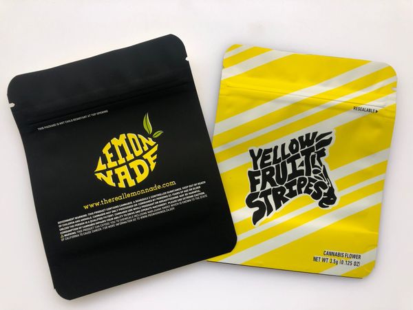 

bag mylar yellow edibles label hologram packaging bags stickers stripes bags empty flavors black and fruit local wmtao powerstore2012