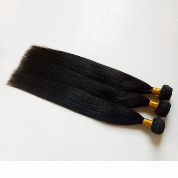 

unprocessed full cuticle real high-end brazilian virgin hair weft 8-26inch silky straight hair weaves rare and indian remy hair, Black