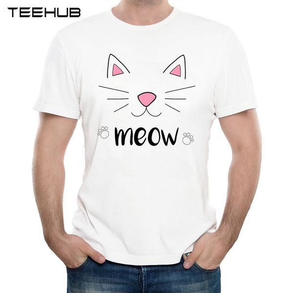 

men's new fashion simple cat printed short sleeve t-shirt summer cool soft tee sport hooded sweatshirt hoodie