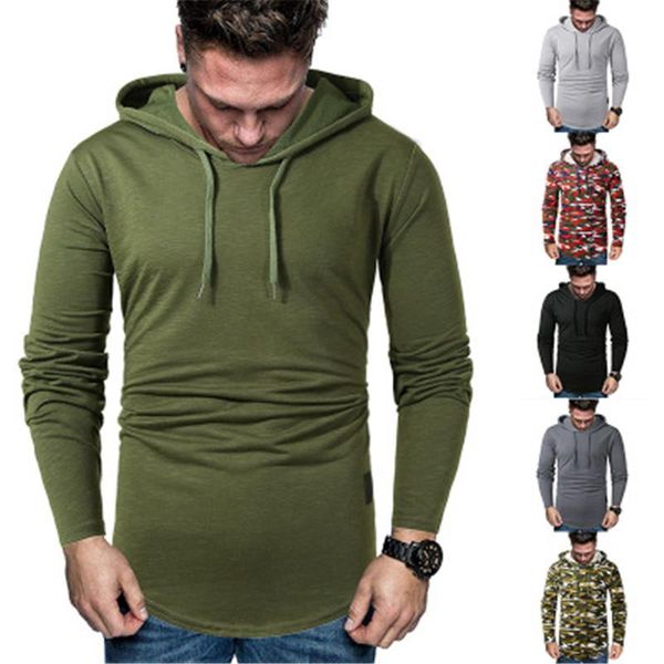 

man camouflage hooded sweatshirt fashion trend new long sleeve casual hoodies designer male new spring autumn belt hooded pullover clothes, Black