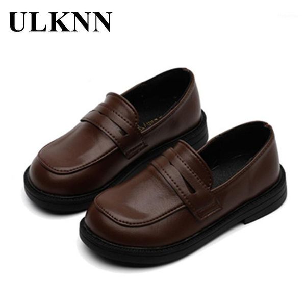 

ulknn spring leather footwears for girls fashion non-slip shoes children princess party casual shoes kids round toe autumn flats1, Black;grey