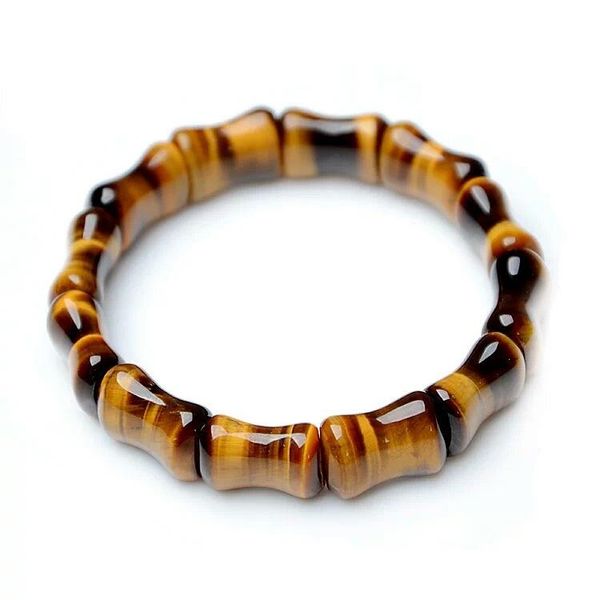 

beaded strands natural tiger eye bamboo shape beads bangles bracelets handmade jewelry energy bracelet, Black