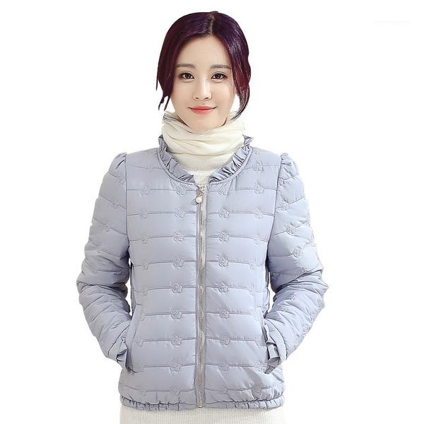 

2018 autumn winter fashion simple slim fit women cotton clothing coats casual stand collar warm zippers women down coats1, Black;brown