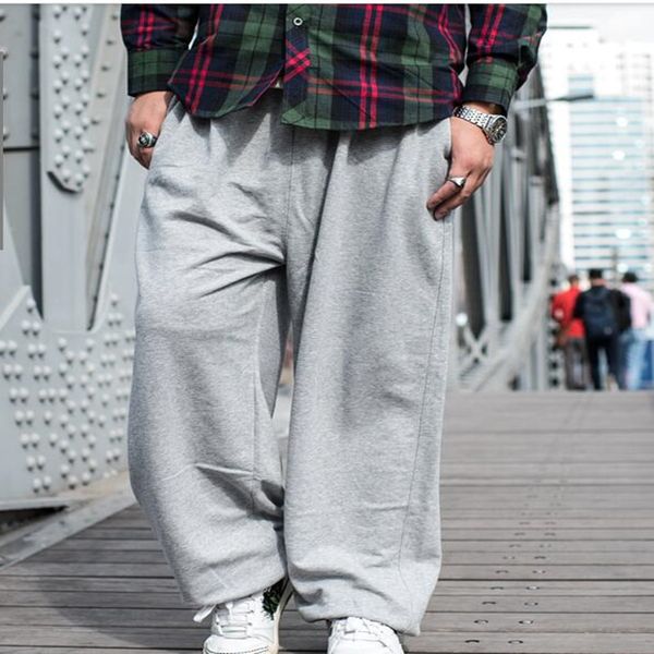 

2021 utral plus size hip hop sweatpants dance of men casual cargo corridors loose pants wide leg men's clothes em3m, Black