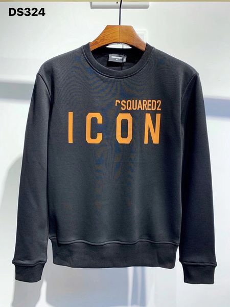 

men's sweater simple letter icon printing cotton pullover autumn and winter long-sleeved fashion, Black