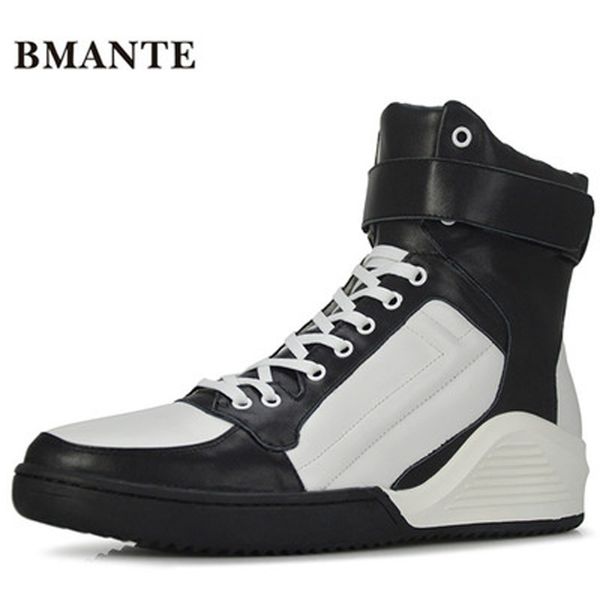 

новый мужчины обувь из натуральной кожи класса люкс тренеры зима мужчины взрослых голеностопного цветов boots повседневный шнуровка flats sp, Black