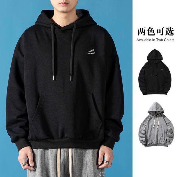 

cashmere sweater boys autumn winter 2020 new loose thick black youth hoodie top