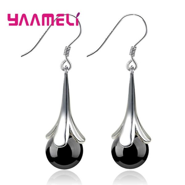 

fantastic precious red black onyx bead drop earring 100% 925 sterling silver french hook eardrop for women wedding engagement