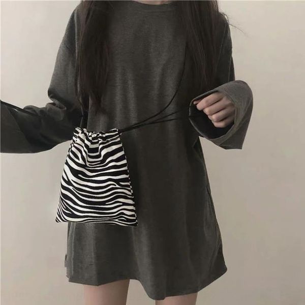 

ins zebra pattern drawstring black white sail with 100 cloth and single bag shoulder girl japanese and korean studentssidebag is satchel sat