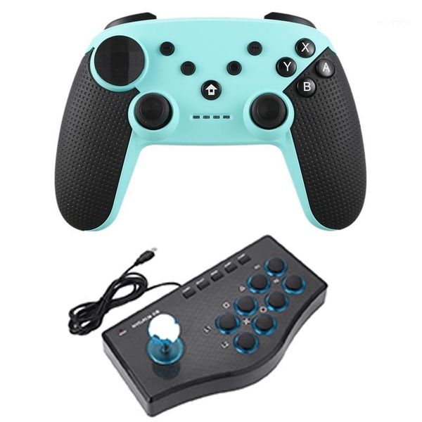 

rise-1pcs nfc wireless bluetooth game controller joystick & 1pcs usb wired game controller rocker arcade joystick1